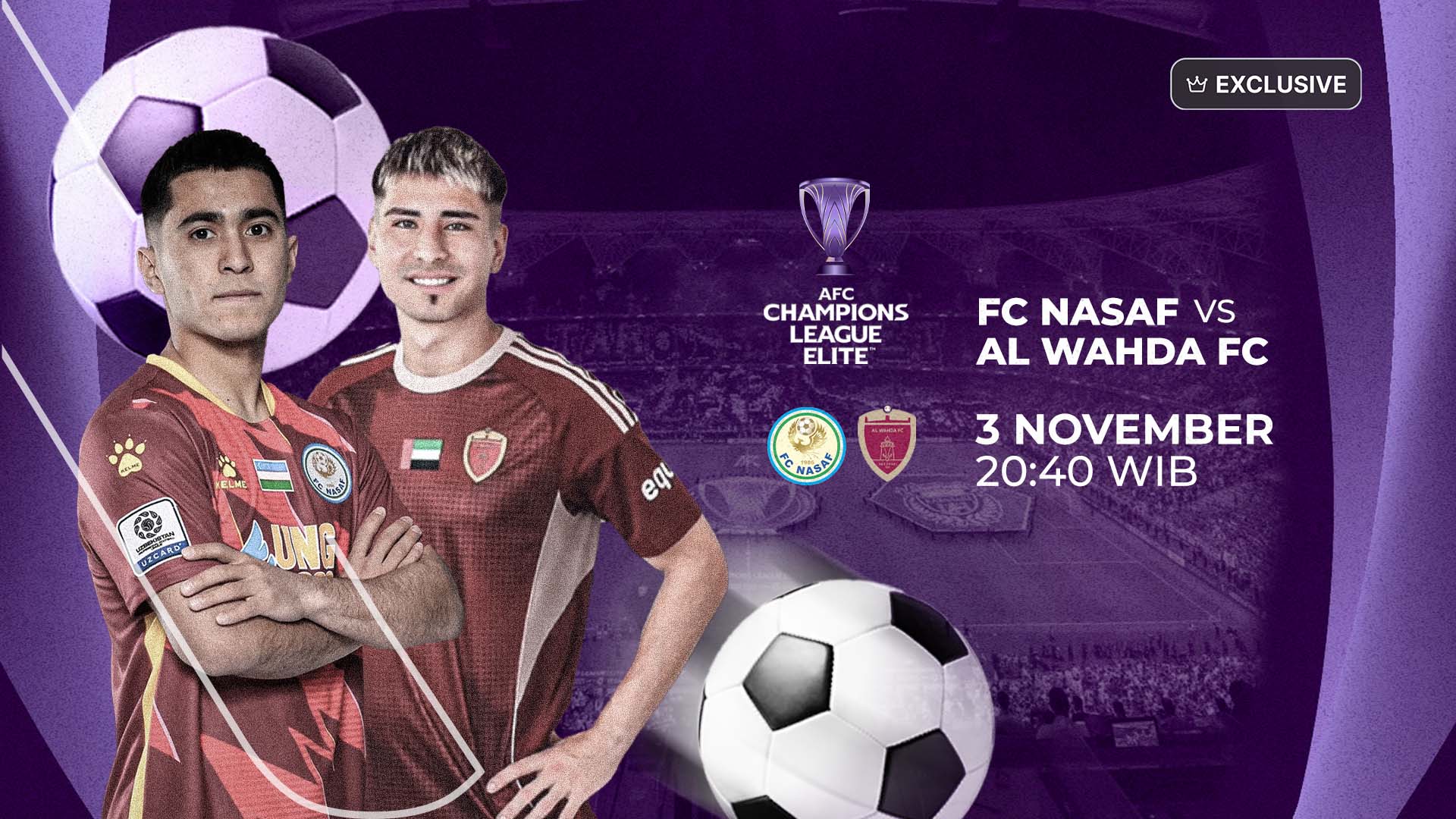 AFC Champions League Elite 2025/26: FC Nasaf (UZB) vs Al Wahda FC (UAE) Banner
